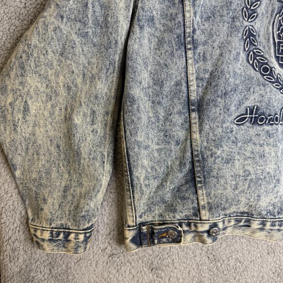 Vintage HPD Jacket Adult Large Honolulu Police Department Blue Acid Wash USA - Picture 8 of 9